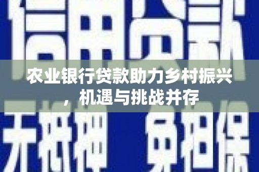 木里农业银行贷款助力乡村振兴，机遇与挑战并存